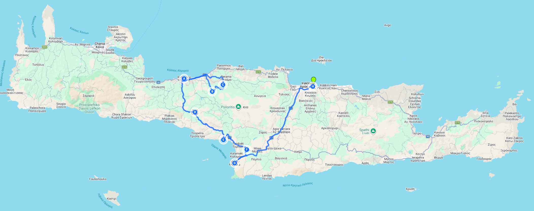 Karte Kreta